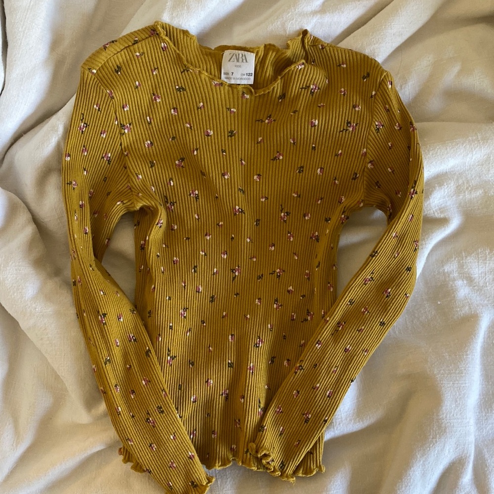 Zara girls long sleeve ribbed top